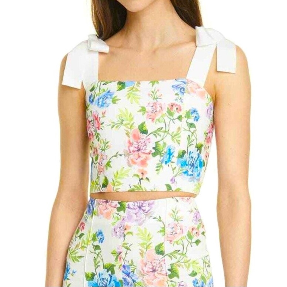 Alice and Olivia floral cropped shirt